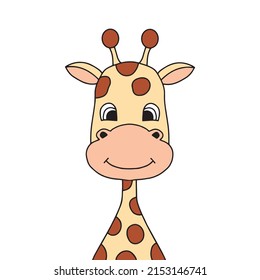 giraffe animal outline isolatedo white background. cute aimal