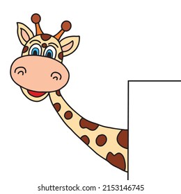 giraffe animal outline isolatedo white background. cute aimal