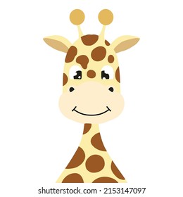 giraffe animal outline isolatedo white background. cute aimal