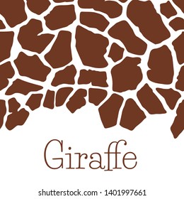 Giraffe animal skin print with the word Giraffe. Brown tiles on white background imitate giraffe skin. Perfect for fashion, fabric, cards, scrapbooking, wrapping paper and home decor.