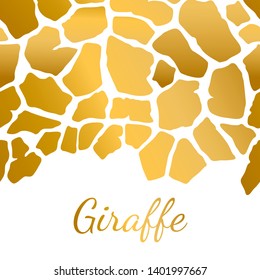 Giraffe animal skin print with the word Giraffe. Golden tiles on white background imitate giraffe skin. Perfect for fashion, fabric, cards, scrapbooking, wrapping paper and home decor.