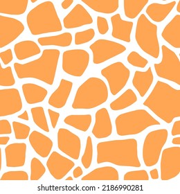 Giraffe animal skin seamless pattern. Wild nature fabric print template. Simple wallpaper design.