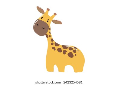 Giraffe animal tropical forest isolated on white background