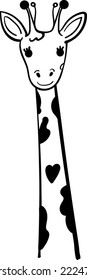 Giraffe Animal Vector Hand Drawn Illustration
