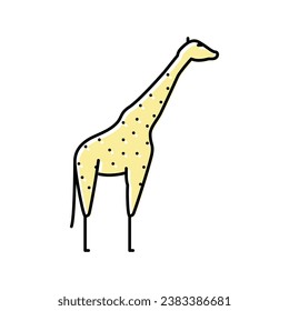 giraffe animal in zoo color icon vector. giraffe animal in zoo sign. isolated symbol illustration