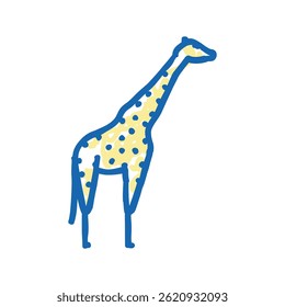 girafa animal em zoológico ícone doodle esboço vetor. girafa animal em zoológico sinal. símbolo isolado ilustração