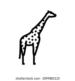 giraffe animal in zoo line icon vector. giraffe animal in zoo sign. isolated contour symbol black illustration