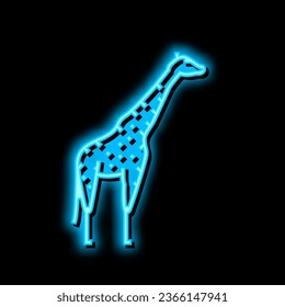 giraffe animal in zoo neon light sign vector. giraffe animal in zoo illustration