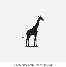 Giraffe animals with a black outline on it vector graphic
