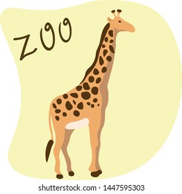giraffe animals vector illustration. Concept for logo, print, web design, icon