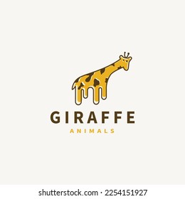 giraffe animals vector logo design illustration