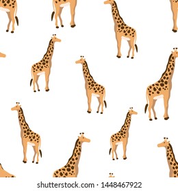 giraffe animals vector seamless pattern. Concept for print , cards, wallpapers, web design