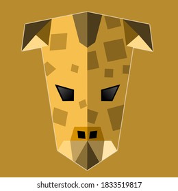 Vector de arte de jirafa ilustrado cabeza de animal plana