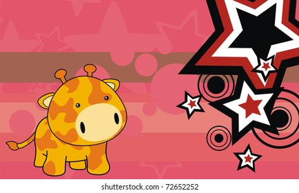 giraffe baby cartoon background in vector format very easy to edit