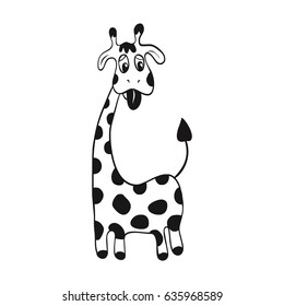 Giraffe baby coloring outline pattern