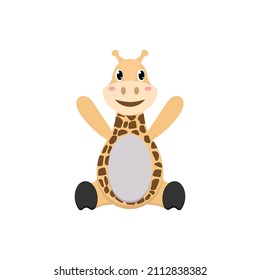 Giraffe baby cute animal flat illustration vector