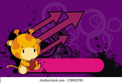 giraffe baby love background in vector format very easy to edit