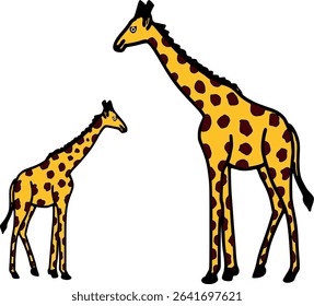 Giraffe and baby vector image