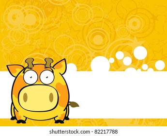 giraffe ball cartoon background in vector format