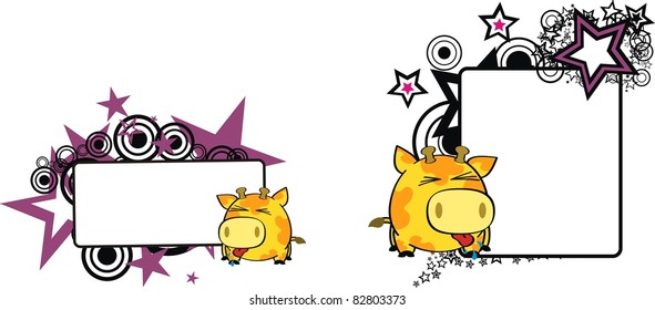 giraffe ball cartoon copyspace in vector format