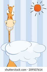 A Giraffe  banner cartoon 