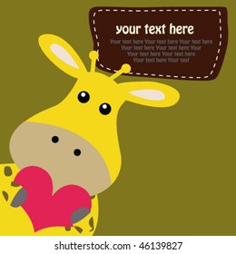 giraffe with big love