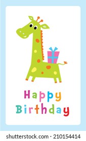 giraffe birthday greeting card