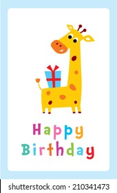 giraffe birthday greeting card