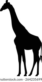 Giraffe. Black Giraffe. Silhouette. Animals. Running Giraffe. Vector. Clean and minimal design, perfect for logos, icons, conservation posters, and animal-themed artwork.