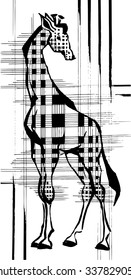 Giraffe. Black and White