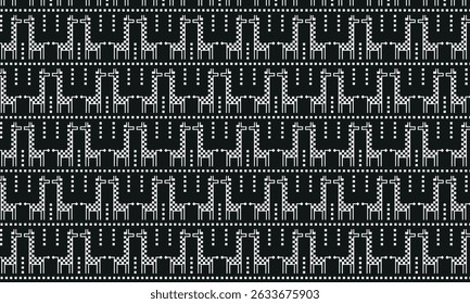 Giraffe black and white pattern vector seamless ornament for textile, fabric, cards, wallpaper and paper decoration