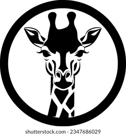 Giraffe | Black and White Vector illustration