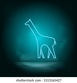 Giraffe blue neon vector icon. Simple element illustration from map and navigation concept. Giraffe blue neon vector icon. Real estate concept vector illustration.