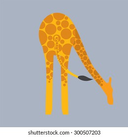 Giraffe Bottom Vector Illustration