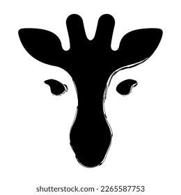 giraffe brush isolated on white background, vector illustration.