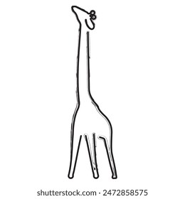 giraffe brush strokes on a white background. Vector illustration.