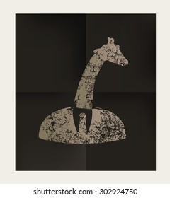 Giraffe businessman design on black background,vector