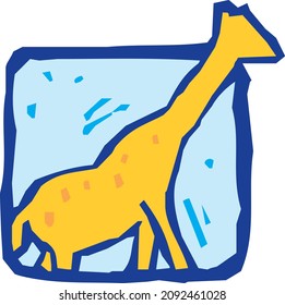 Giraffe Camelopard Icon Sign Logo Mammal Wild Animal Vector Isolated on White