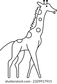 Giraffe camelopard jungle animal wild Outline