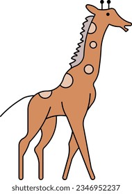 Giraffe camelopard jungle animal wild Outline