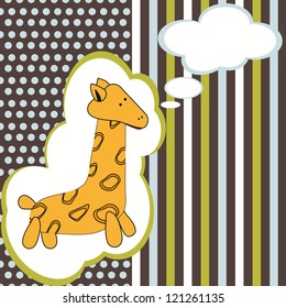 giraffe card space for text