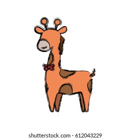 giraffe cartoon animal childish faceless