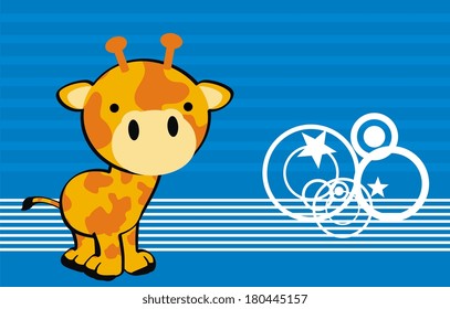 giraffe cartoon baby background in vector format