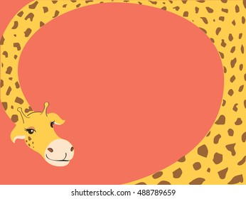 giraffe cartoon background vector 