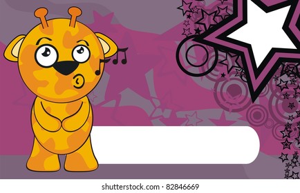 giraffe cartoon background in vector format