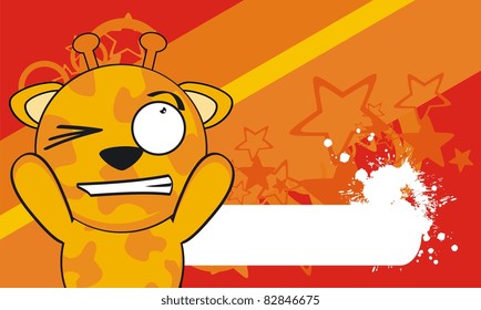 giraffe cartoon background in vector format