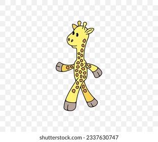 Giraffe cartoon character, animals, african savannah, colored graphic design. Nature, wildlife, safari, zoo, wilderness and fauna, vector design and illustration