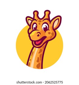 Giraffe cartoon character mascot logo