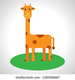 Giraffe cartoon character. Vector.