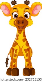 Giraffe Cartoon Character Vector illustration